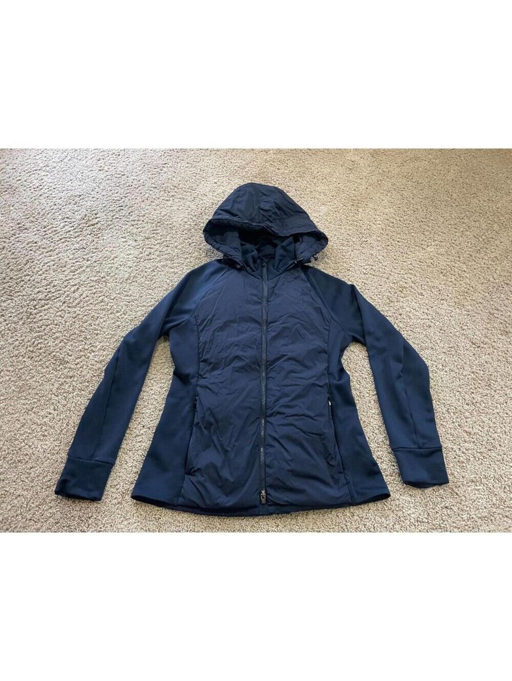 Athleta Women’s Hybrid Jacket Medium blue Insulated Activewear stretch puffer